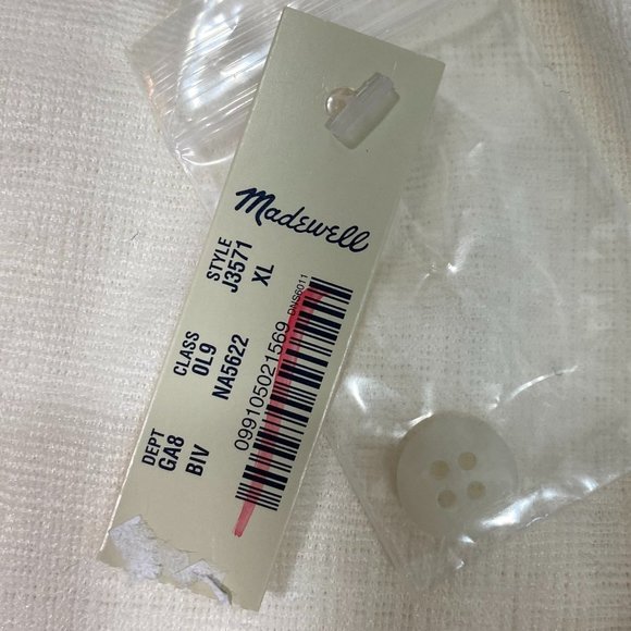 NWT Madewell Cream Off Shoulder Top XL - Picture 7 of 9